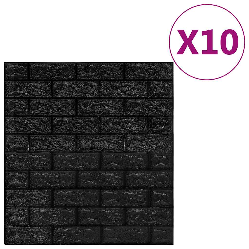 3D-behang zelfklevend 10 st bakstenen zwart is nu te koop bij PeponiXL, paradijselijk wonen!