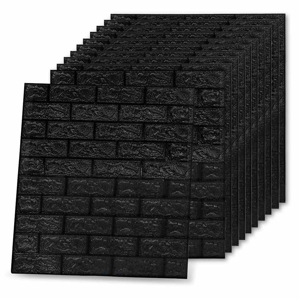 3D-behang zelfklevend 10 st bakstenen zwart is nu te koop bij PeponiXL, paradijselijk wonen!