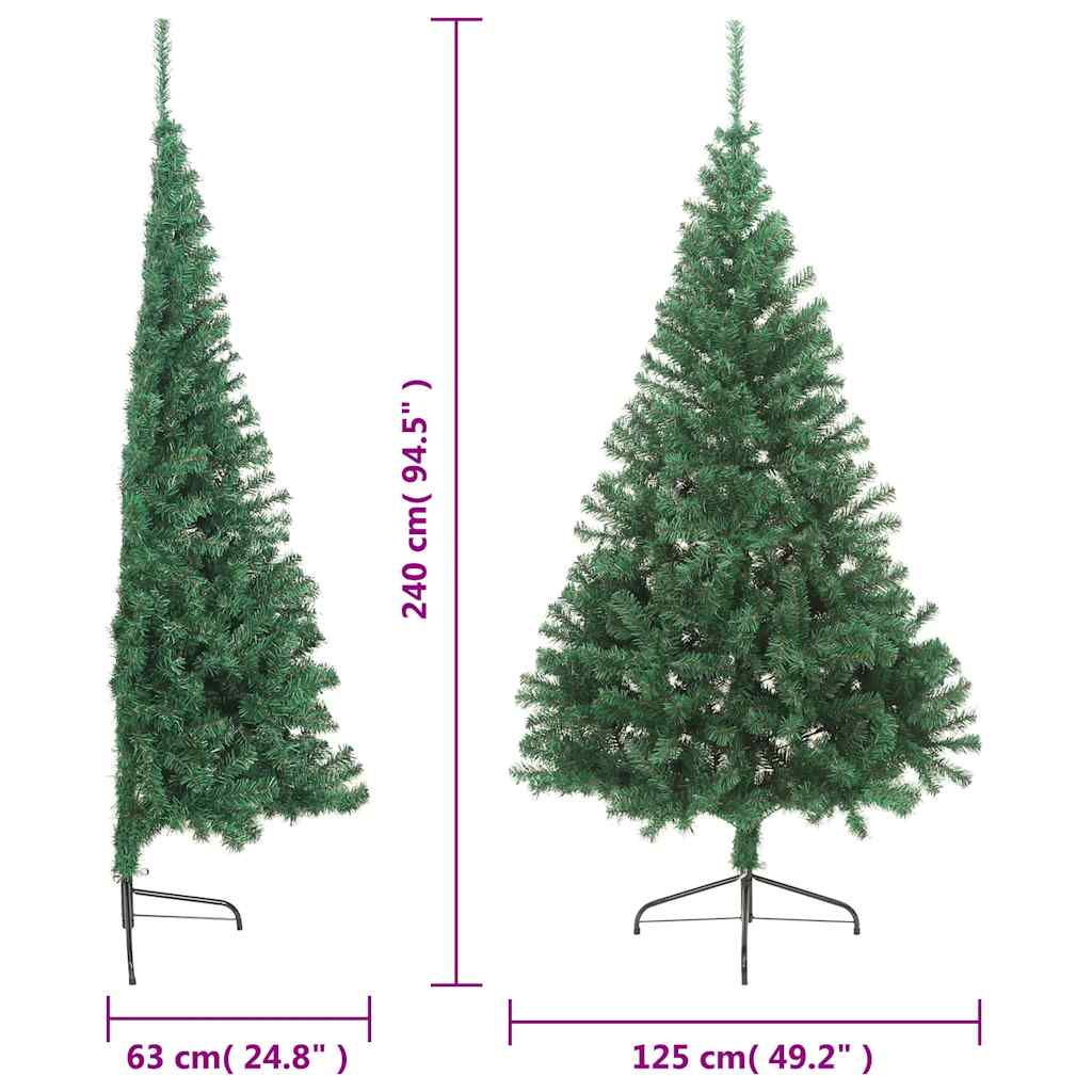 Kunstkerstboom met standaard half 240 cm PVC groen is nu te koop bij PeponiXL, paradijselijk wonen!