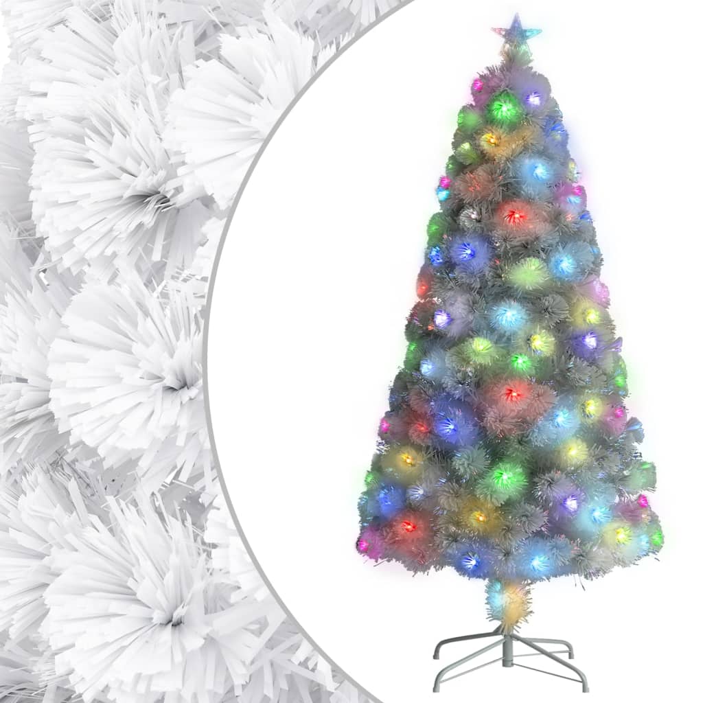 Kunstkerstboom met verlichting 120 cm glasvezel wit is nu te koop bij PeponiXL, paradijselijk wonen!