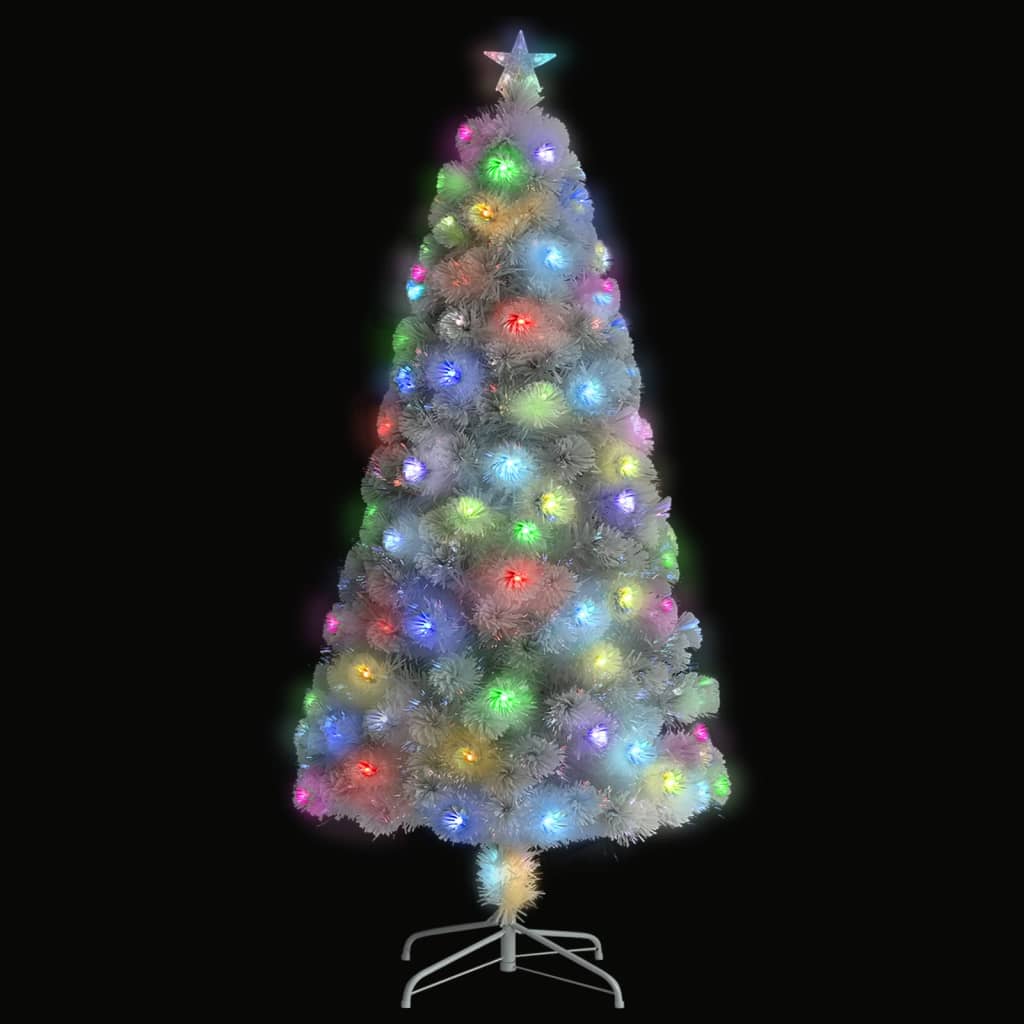 Kunstkerstboom met verlichting 120 cm glasvezel wit is nu te koop bij PeponiXL, paradijselijk wonen!