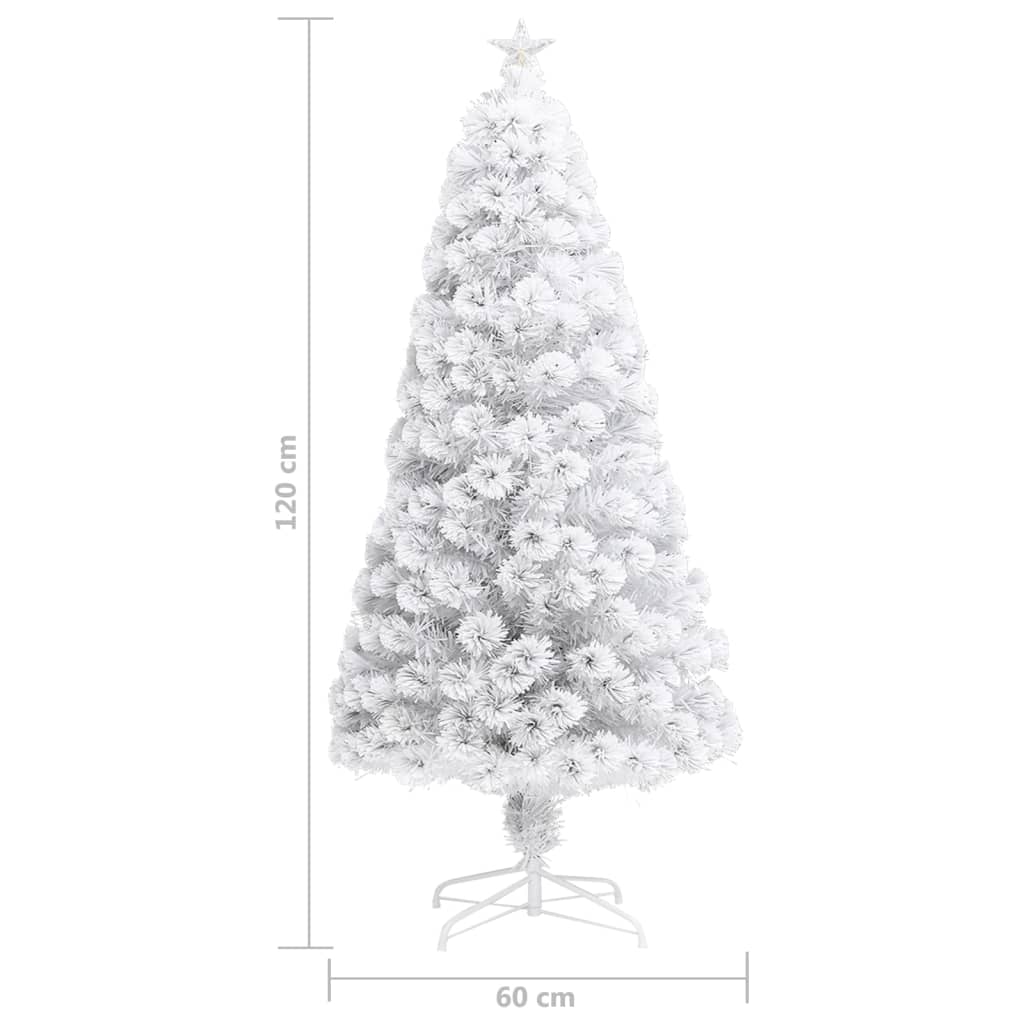 Kunstkerstboom met verlichting 120 cm glasvezel wit is nu te koop bij PeponiXL, paradijselijk wonen!