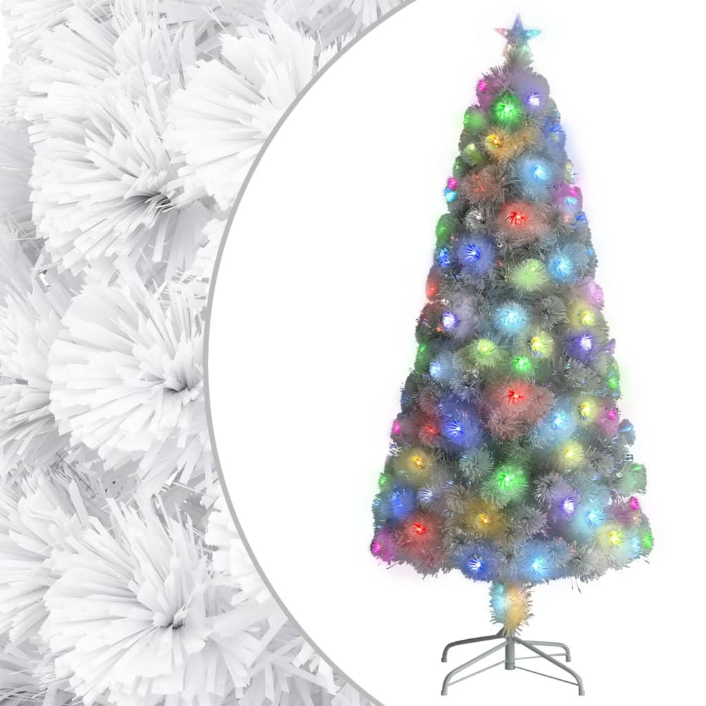 Kunstkerstboom met verlichting 150 cm glasvezel wit is nu te koop bij PeponiXL, paradijselijk wonen!