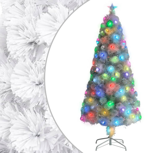 Kunstkerstboom met verlichting 150 cm glasvezel wit is nu te koop bij PeponiXL, paradijselijk wonen!