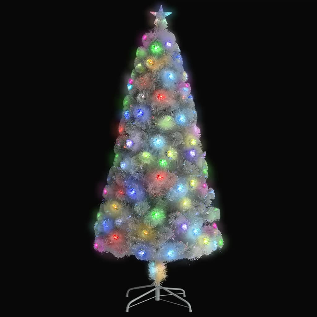 Kunstkerstboom met verlichting 150 cm glasvezel wit is nu te koop bij PeponiXL, paradijselijk wonen!