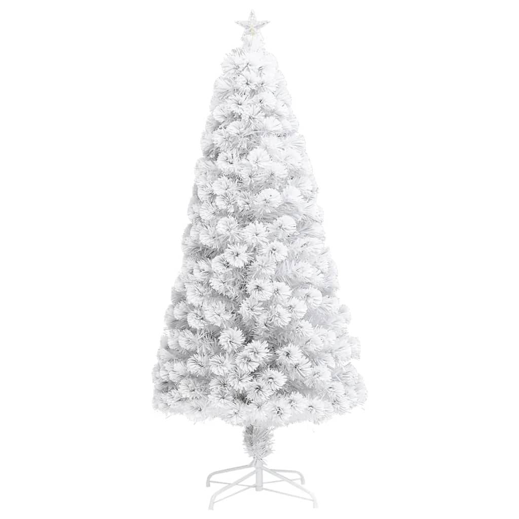 Kunstkerstboom met verlichting 150 cm glasvezel wit is nu te koop bij PeponiXL, paradijselijk wonen!