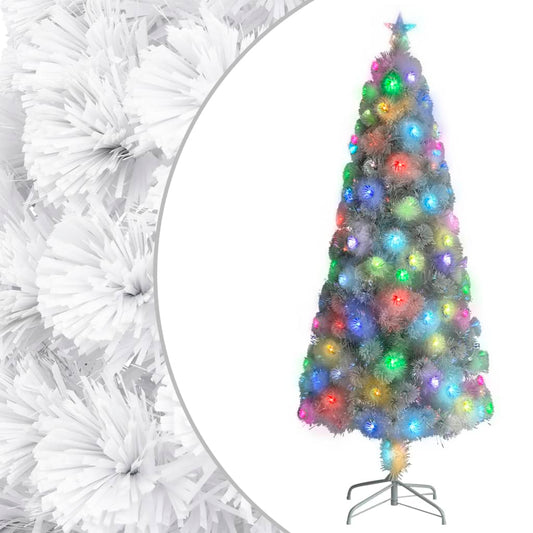 Kunstkerstboom met verlichting 210 cm glasvezel wit is nu te koop bij PeponiXL, paradijselijk wonen!