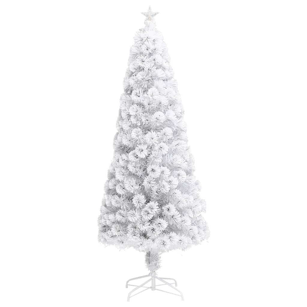 Kunstkerstboom met verlichting 240 cm glasvezel wit is nu te koop bij PeponiXL, paradijselijk wonen!