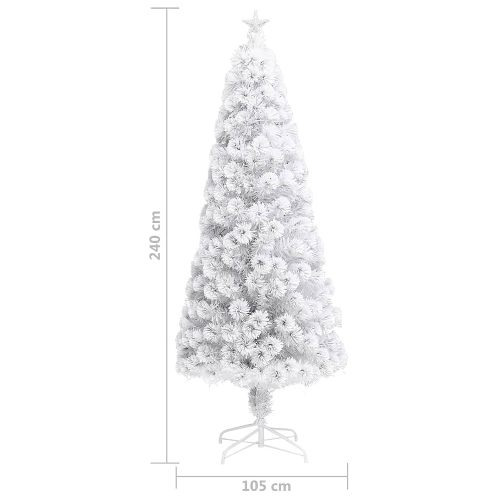 Kunstkerstboom met verlichting 240 cm glasvezel wit is nu te koop bij PeponiXL, paradijselijk wonen!