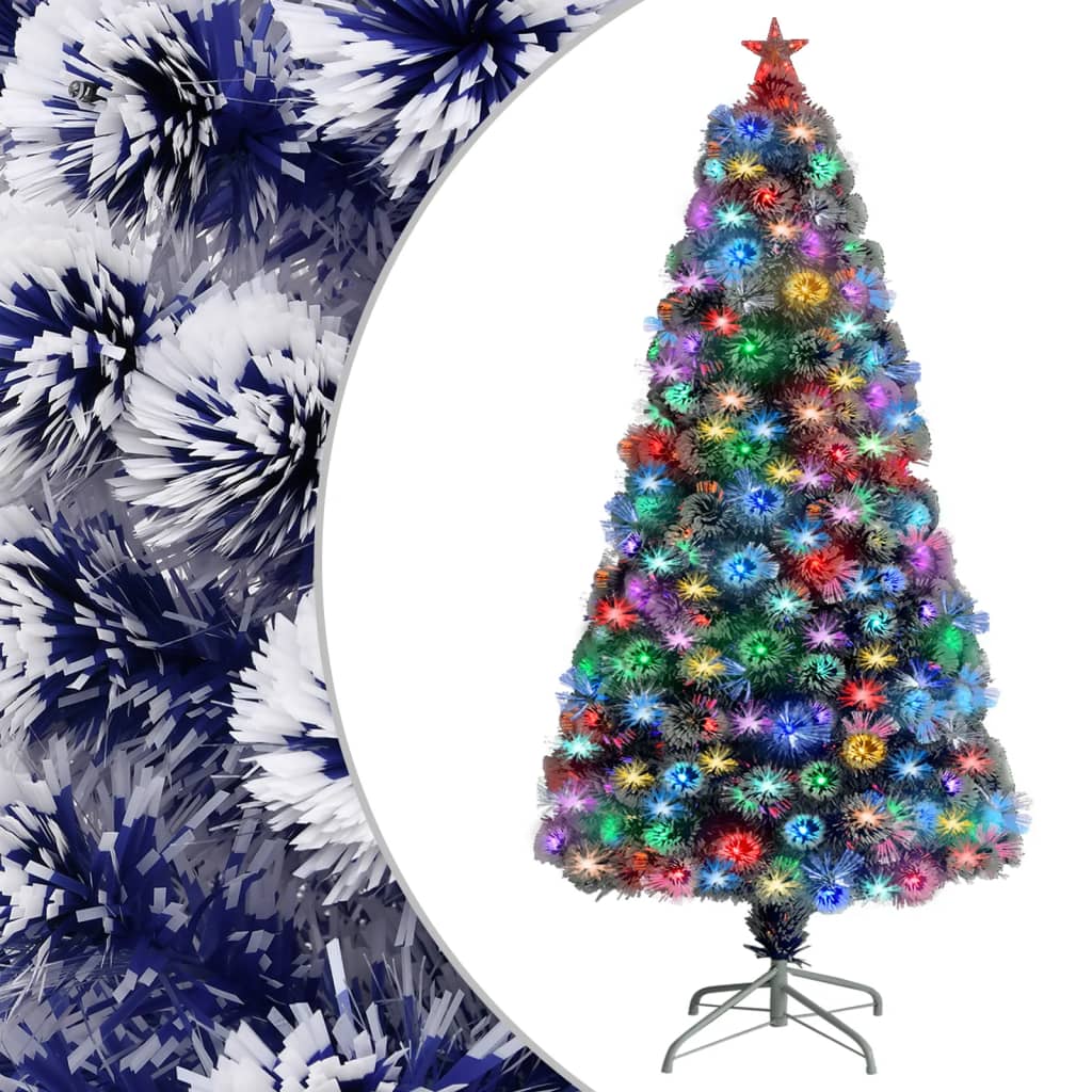 Kunstkerstboom met verlichting 120 cm glasvezel wit en blauw is nu te koop bij PeponiXL, paradijselijk wonen!