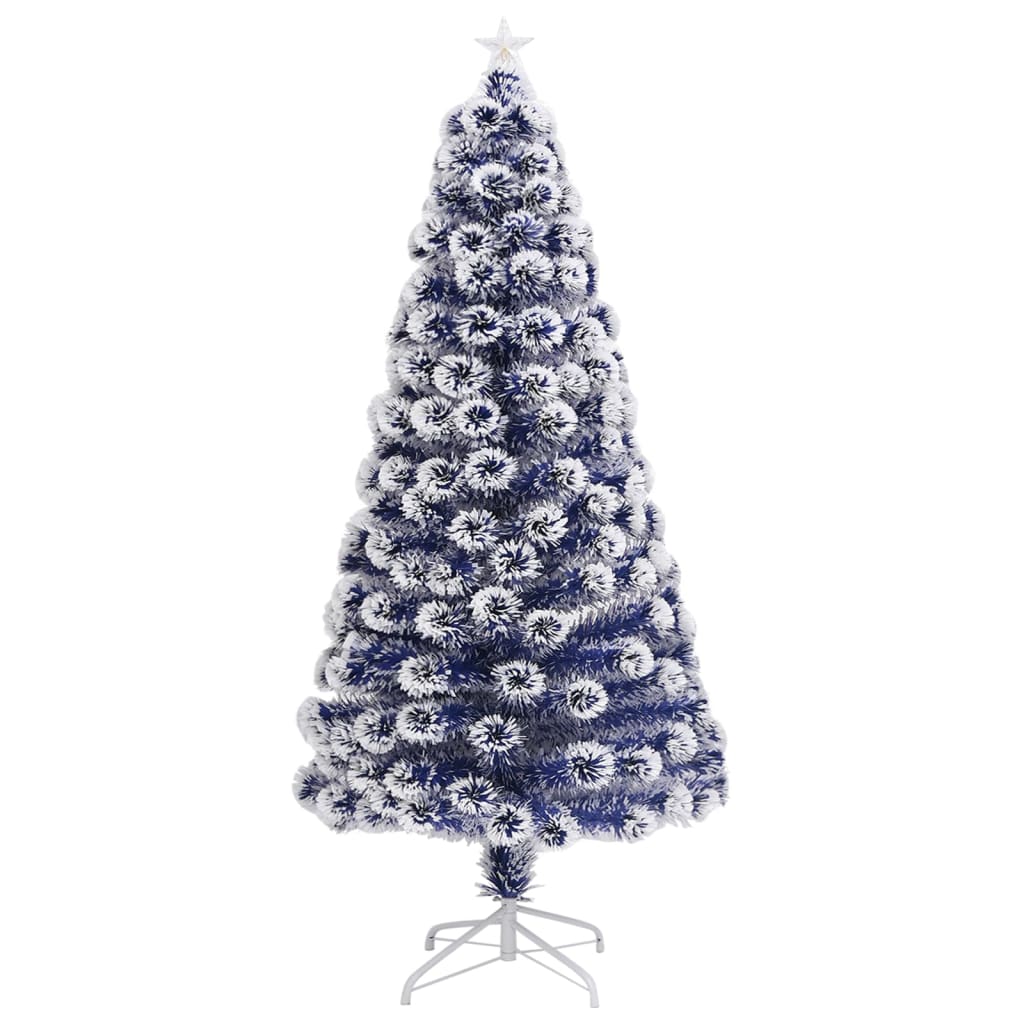 Kunstkerstboom met verlichting 120 cm glasvezel wit en blauw is nu te koop bij PeponiXL, paradijselijk wonen!