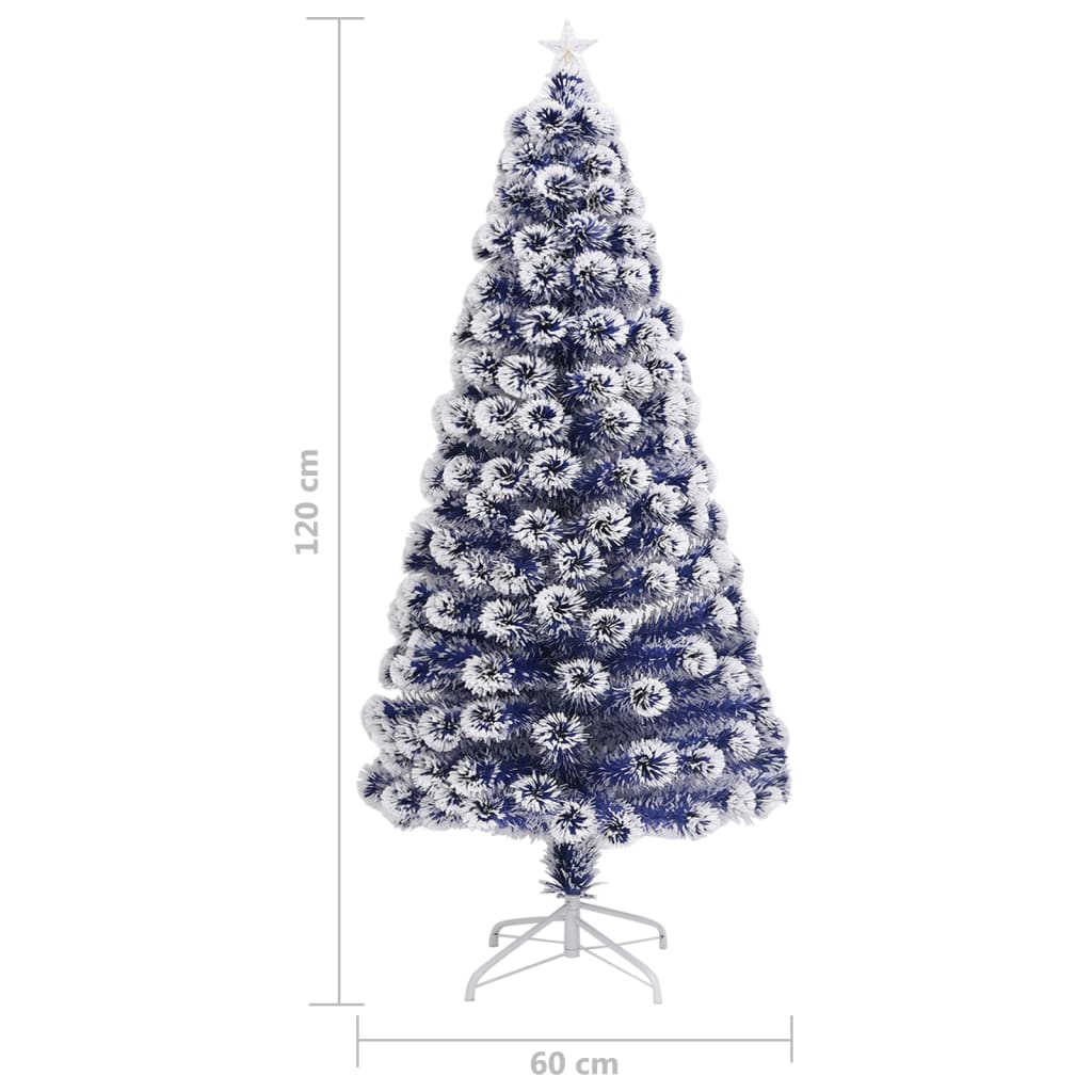 Kunstkerstboom met verlichting 120 cm glasvezel wit en blauw is nu te koop bij PeponiXL, paradijselijk wonen!