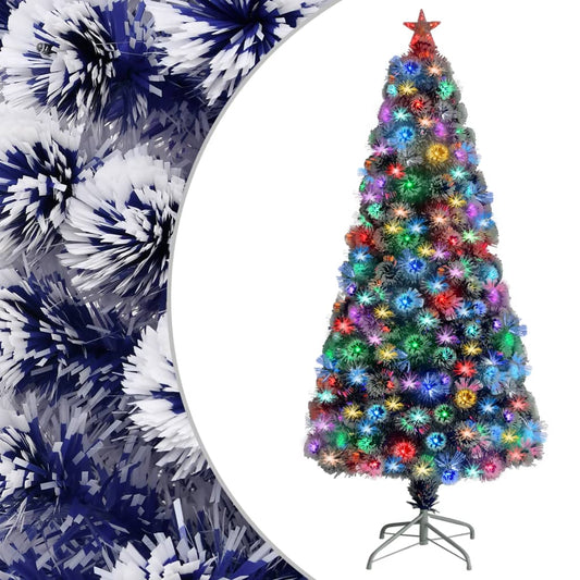 Kunstkerstboom met verlichting 150 cm glasvezel wit en blauw is nu te koop bij PeponiXL, paradijselijk wonen!