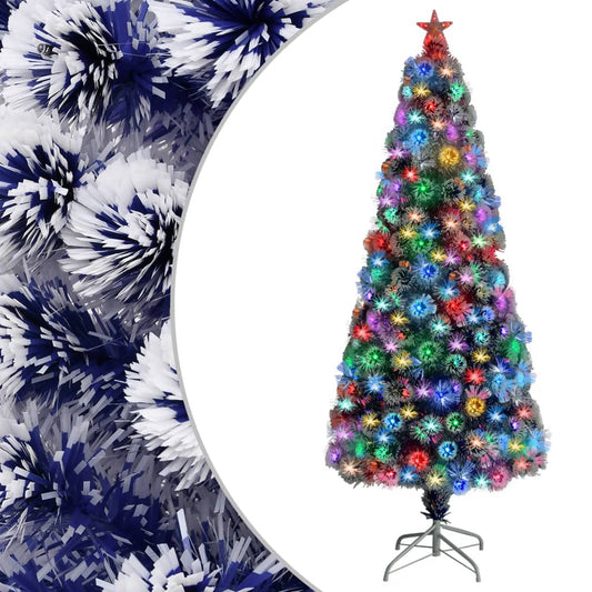 Kunstkerstboom met verlichting 180 cm glasvezel wit en blauw is nu te koop bij PeponiXL, paradijselijk wonen!