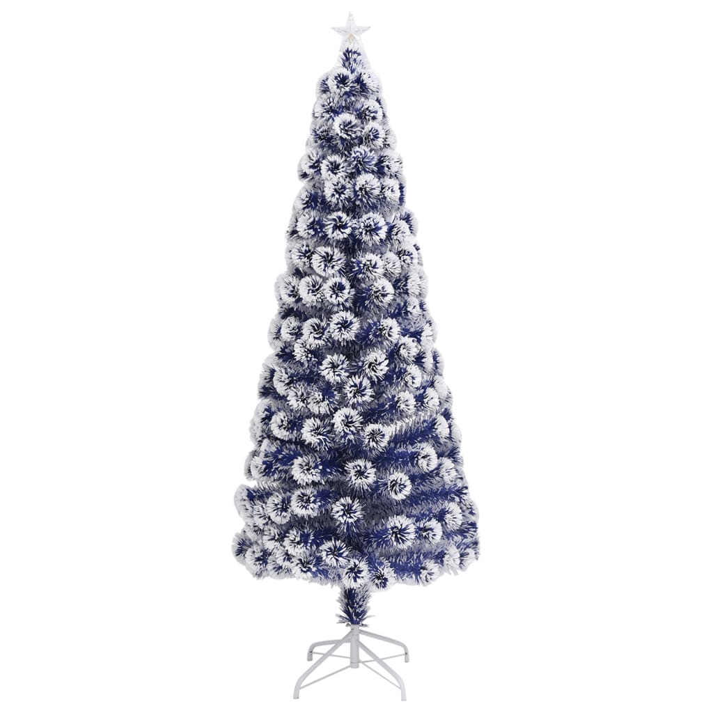Kunstkerstboom met verlichting 210 cm glasvezel wit en blauw is nu te koop bij PeponiXL, paradijselijk wonen!