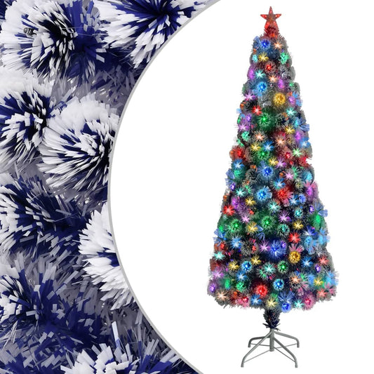 Kunstkerstboom met verlichting 240 cm glasvezel wit en blauw is nu te koop bij PeponiXL, paradijselijk wonen!