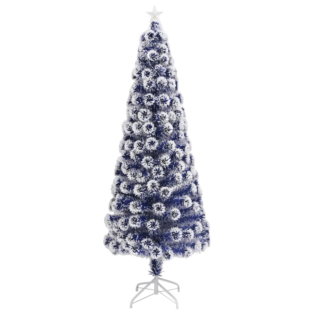 Kunstkerstboom met verlichting 240 cm glasvezel wit en blauw is nu te koop bij PeponiXL, paradijselijk wonen!