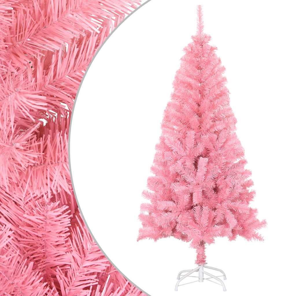 Kunstkerstboom met standaard 120 cm PVC roze is nu te koop bij PeponiXL, paradijselijk wonen!