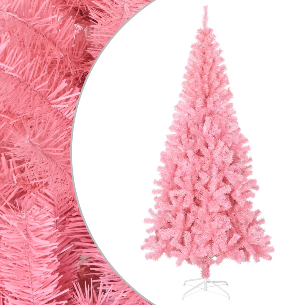Kunstkerstboom met standaard 240 cm PVC roze is nu te koop bij PeponiXL, paradijselijk wonen!