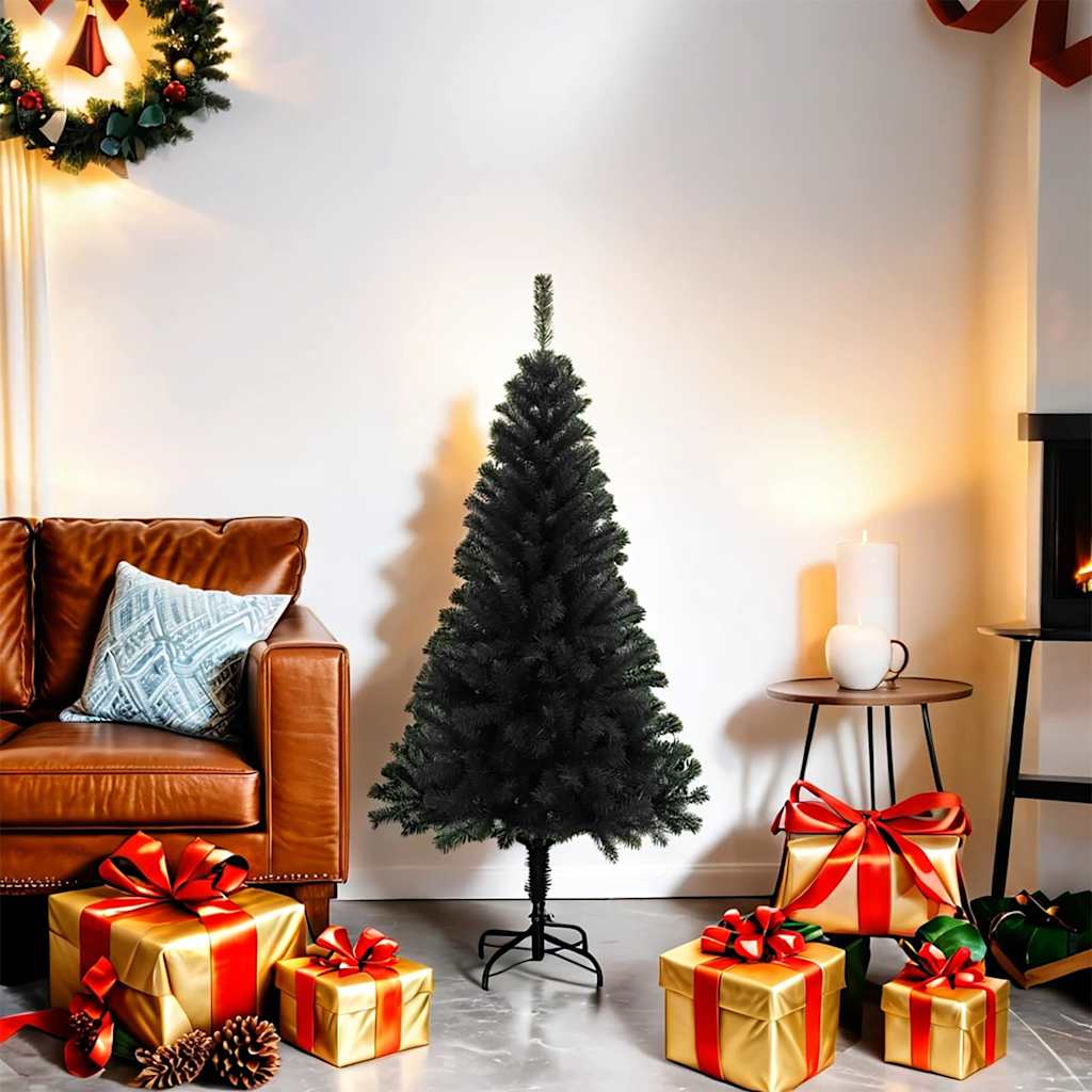 Kunstkerstboom met standaard 120 cm PVC zwart is nu te koop bij PeponiXL, paradijselijk wonen!