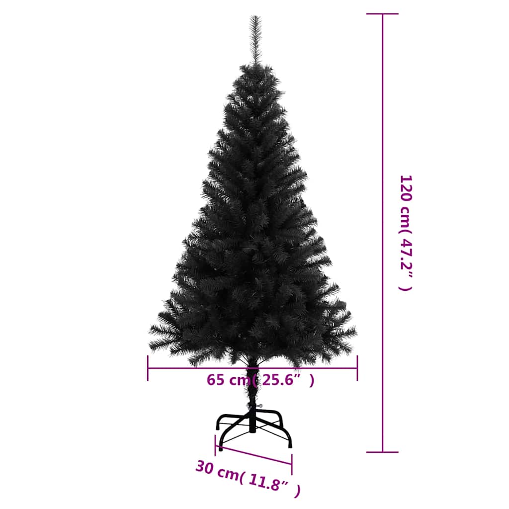 Kunstkerstboom met standaard 120 cm PVC zwart is nu te koop bij PeponiXL, paradijselijk wonen!