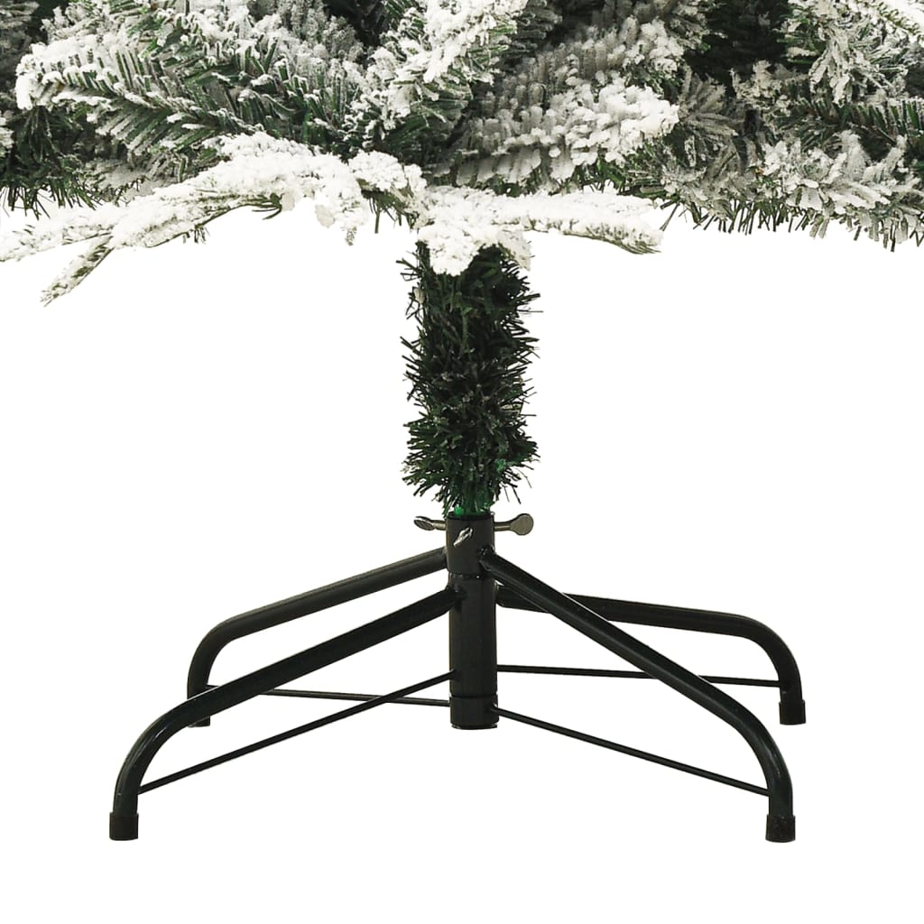 Kunstkerstboom met sneeuwvlokken 150 cm PVC en PE groen is nu te koop bij PeponiXL, paradijselijk wonen!