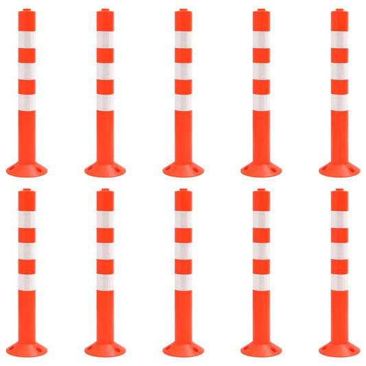 Verkeerspalen 10 st 75 cm PE is nu te koop bij PeponiXL, paradijselijk wonen!