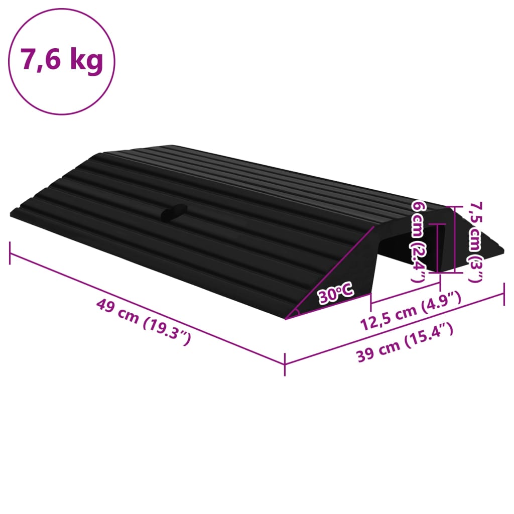 Drempelbruggen 3 st 49x40x8 cm rubber is nu te koop bij PeponiXL, paradijselijk wonen!