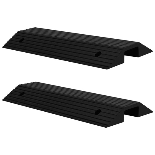 Drempelbruggen 2 st 80x40x8 cm rubber is nu te koop bij PeponiXL, paradijselijk wonen!