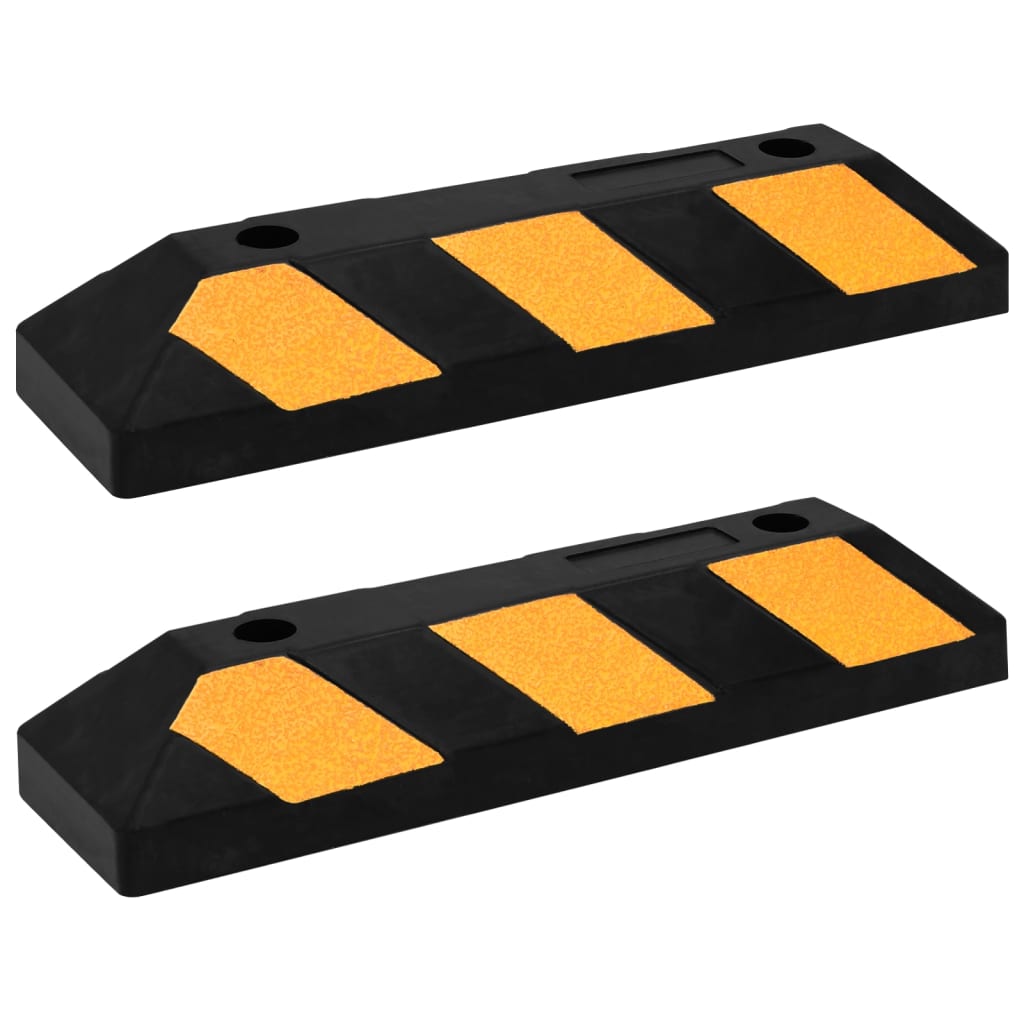 Parkeerblokken reflecterend 2 st 56x15x10 cm rubber is nu te koop bij PeponiXL, paradijselijk wonen!