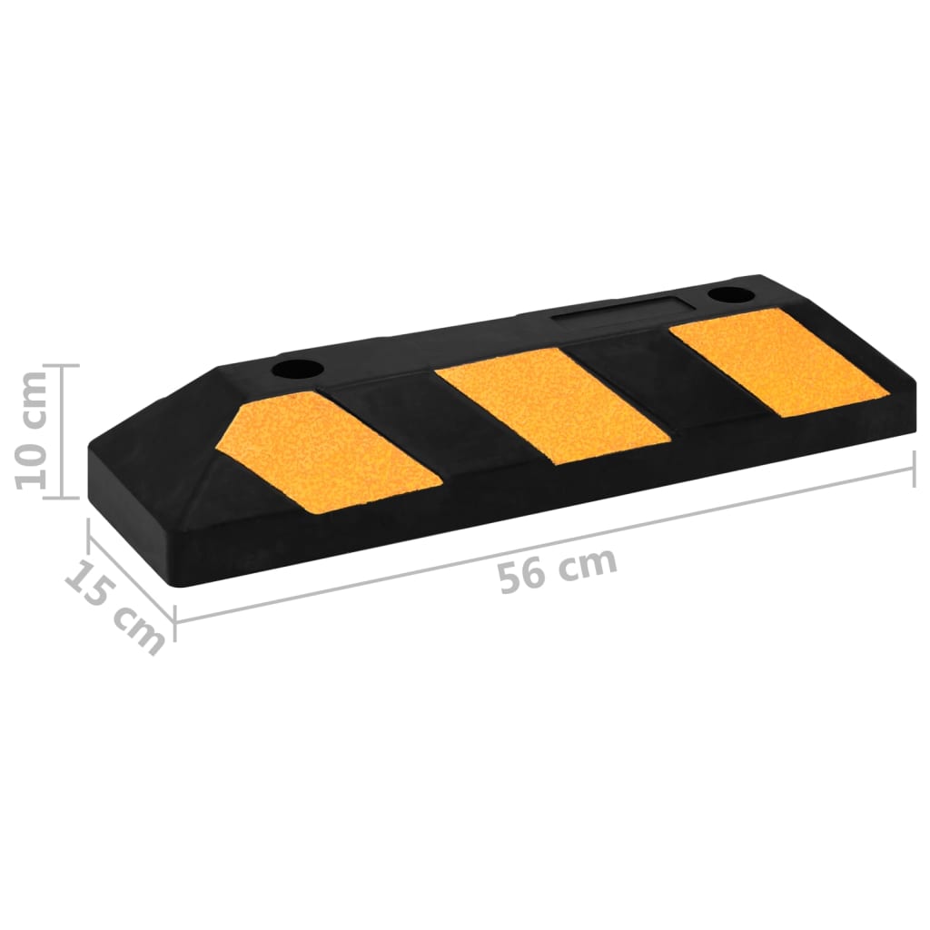 Parkeerblokken reflecterend 2 st 56x15x10 cm rubber is nu te koop bij PeponiXL, paradijselijk wonen!