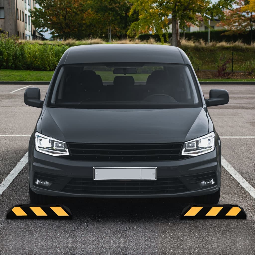 Parkeerblokken reflecterend 2 st 56x15x10 cm rubber is nu te koop bij PeponiXL, paradijselijk wonen!