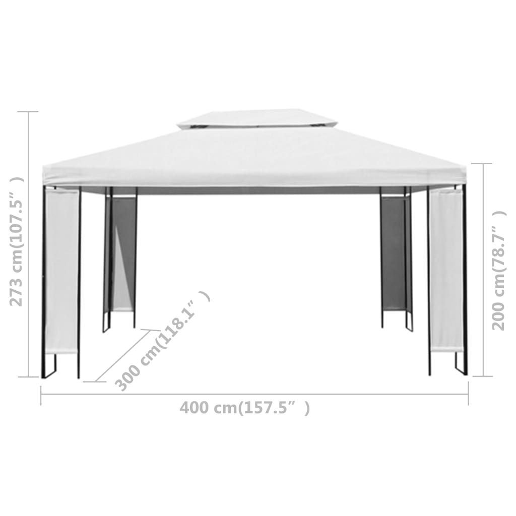 Prieel met LED-lichtslinger 3x4 m wit is nu te koop bij PeponiXL, paradijselijk wonen!