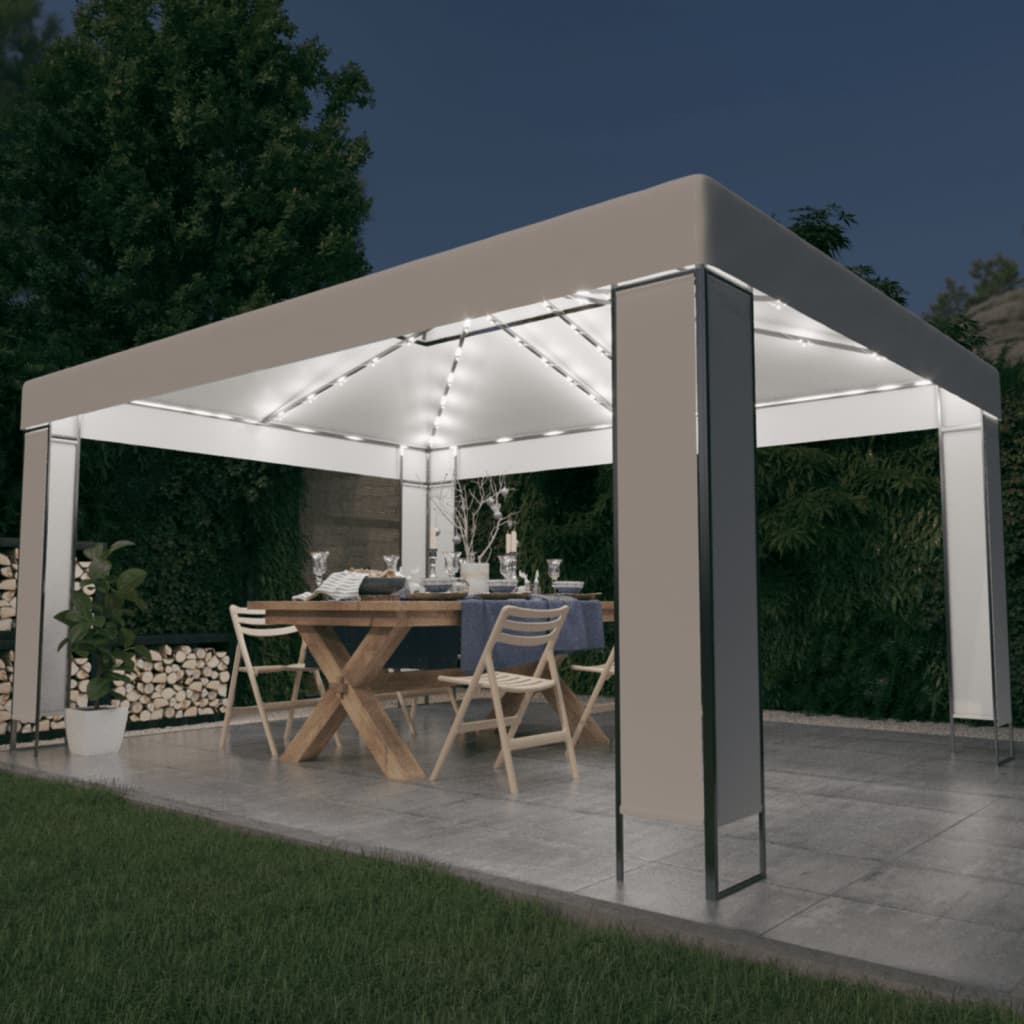 Prieel met LED-lichtslinger 3x4 m wit is nu te koop bij PeponiXL, paradijselijk wonen!