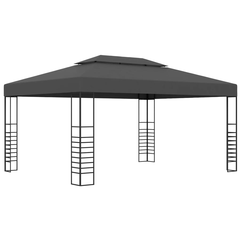 Prieel met LED-lichtslinger 3x4 m antracietkleurig is nu te koop bij PeponiXL, paradijselijk wonen!