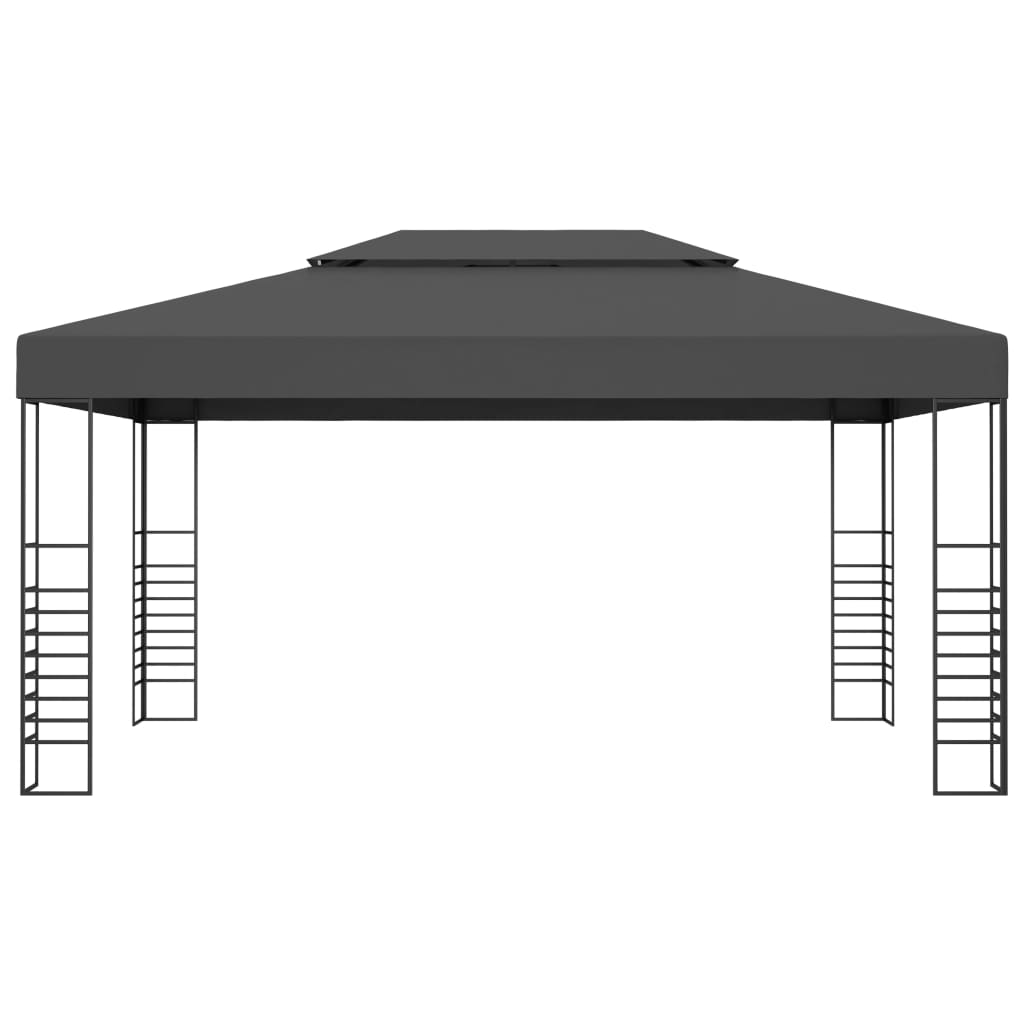 Prieel met LED-lichtslinger 3x4 m antracietkleurig is nu te koop bij PeponiXL, paradijselijk wonen!