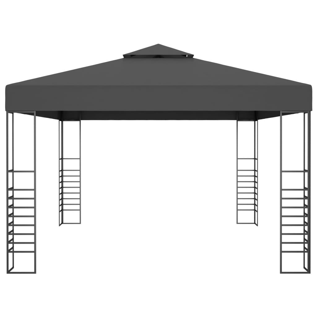 Prieel met LED-lichtslinger 3x4 m antracietkleurig is nu te koop bij PeponiXL, paradijselijk wonen!