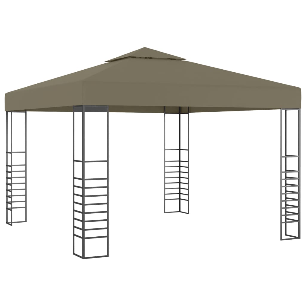 Tuinpaviljoen met LED-lichtslinger 3x3 m taupe is nu te koop bij PeponiXL, paradijselijk wonen!