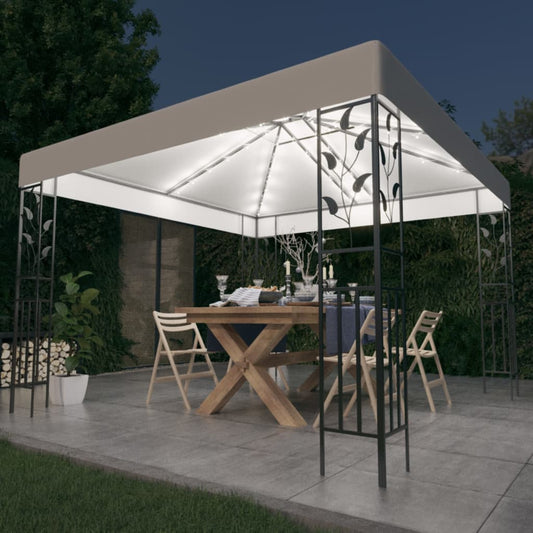 Prieel met LED-lichtslinger 3x3 m wit is nu te koop bij PeponiXL, paradijselijk wonen!