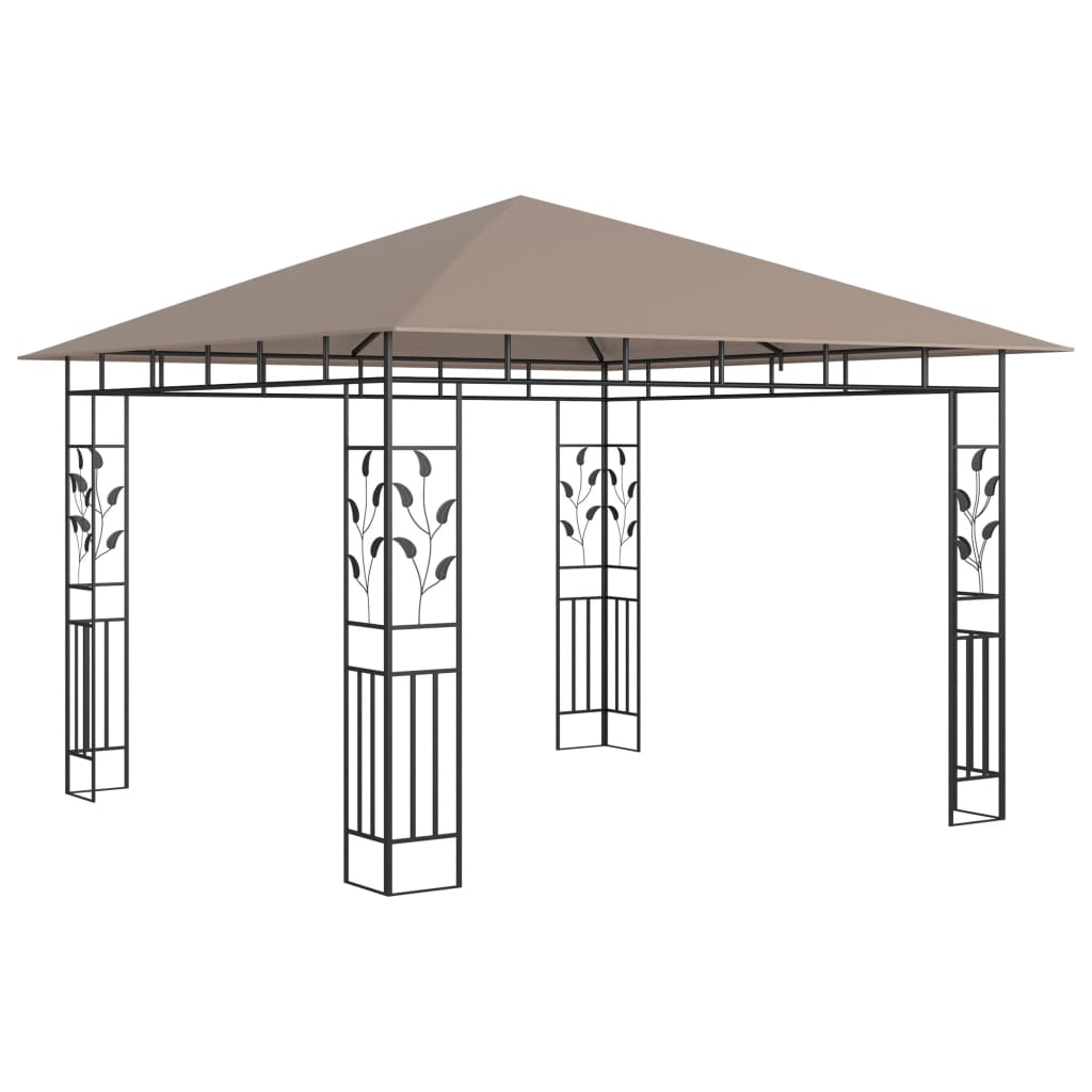 Prieel met klamboe en LED-lichtslinger 3x3x2,73 m taupe is nu te koop bij PeponiXL, paradijselijk wonen!