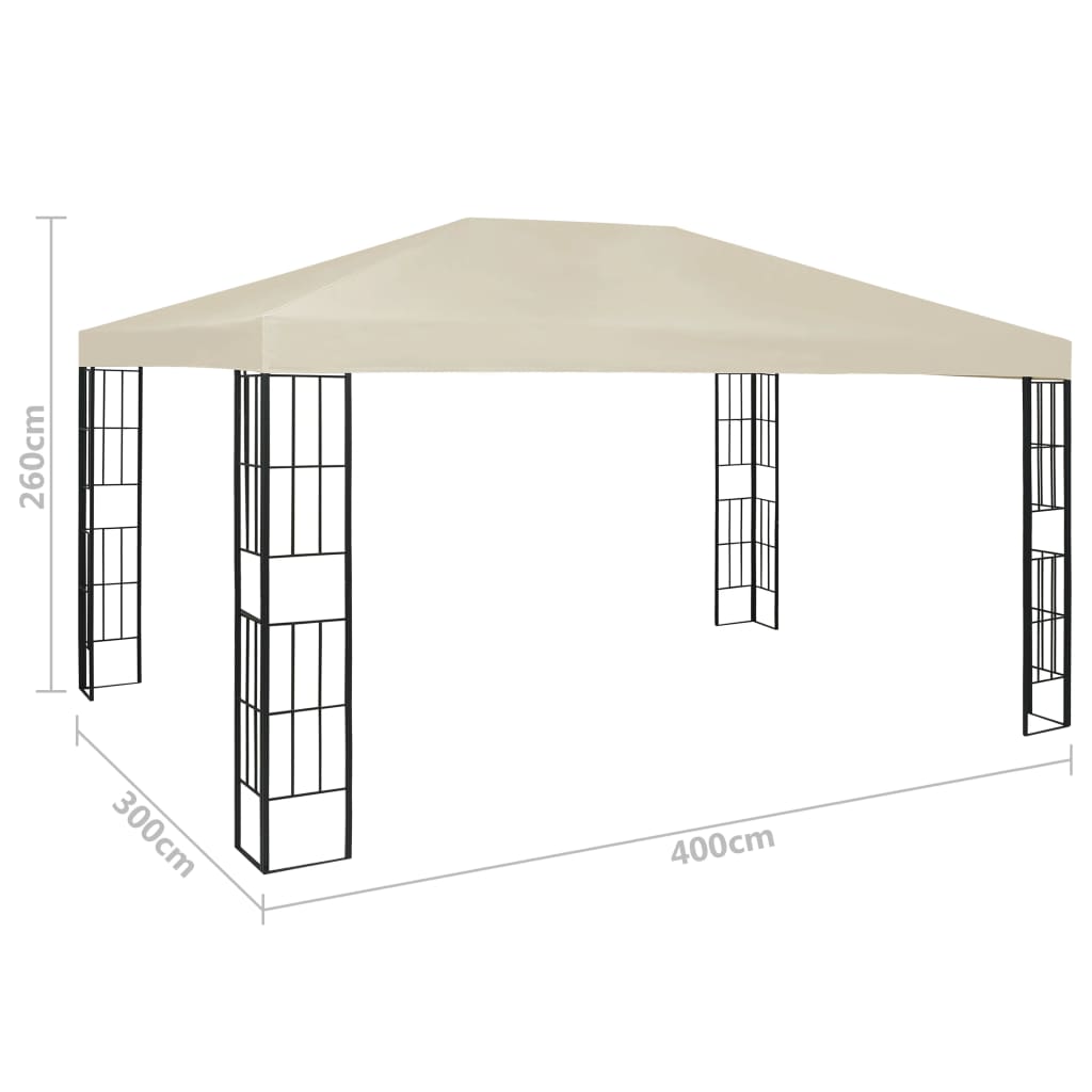 Prieel met LED-lichtslinger 3x4 m crèmekleurig is nu te koop bij PeponiXL, paradijselijk wonen!