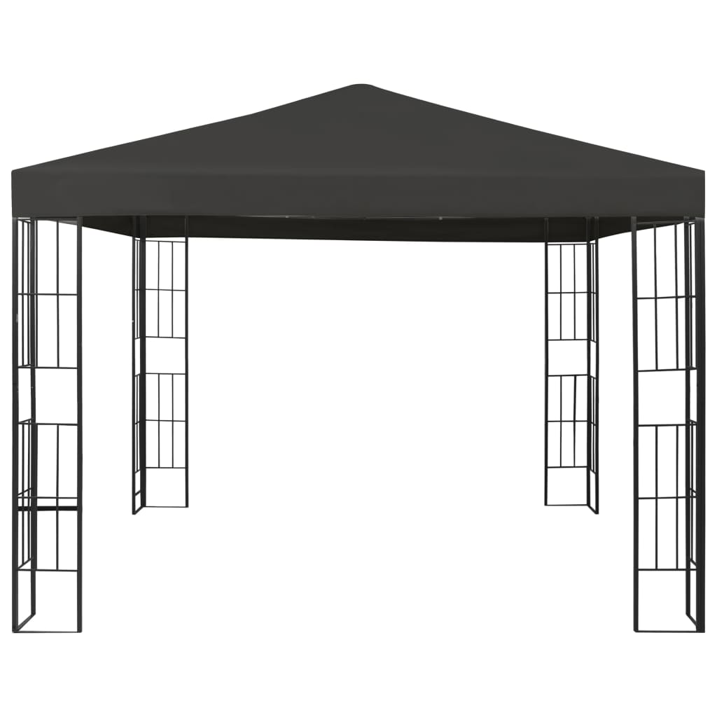 Prieel met LED-lichtslinger 3x3 m antracietkleurig is nu te koop bij PeponiXL, paradijselijk wonen!