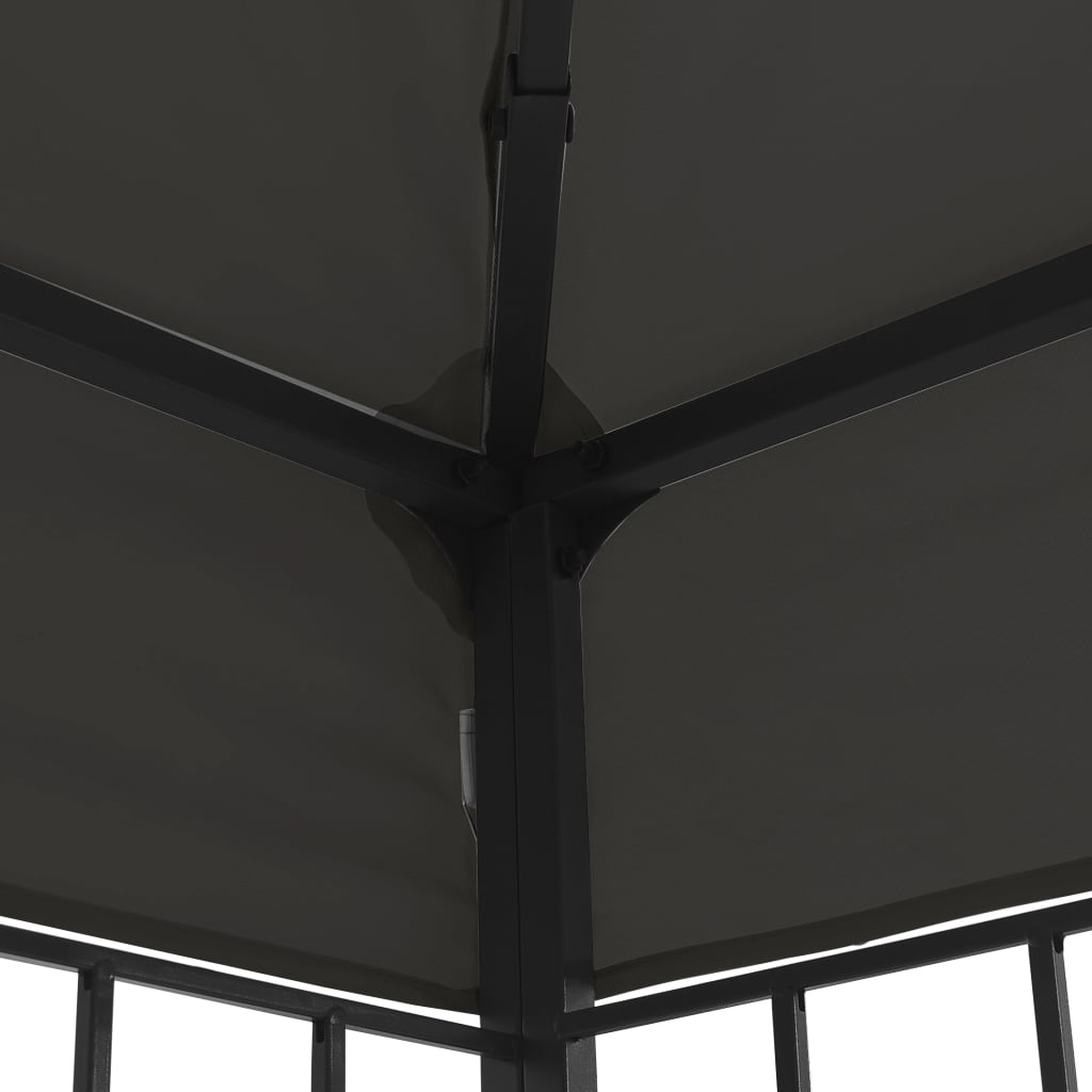 Prieel met LED-lichtslinger 3x3 m antracietkleurig is nu te koop bij PeponiXL, paradijselijk wonen!