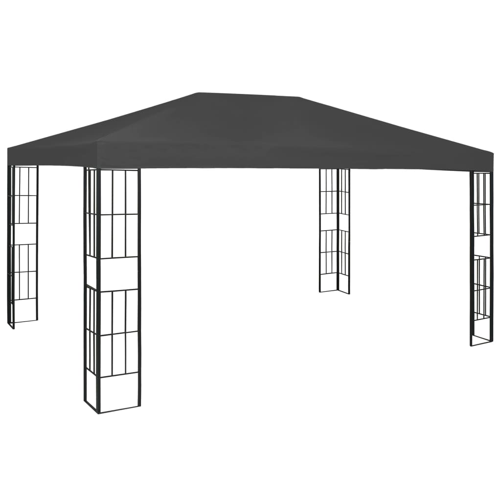 Prieel met LED-lichtslinger 3x4 m antracietkleurig is nu te koop bij PeponiXL, paradijselijk wonen!