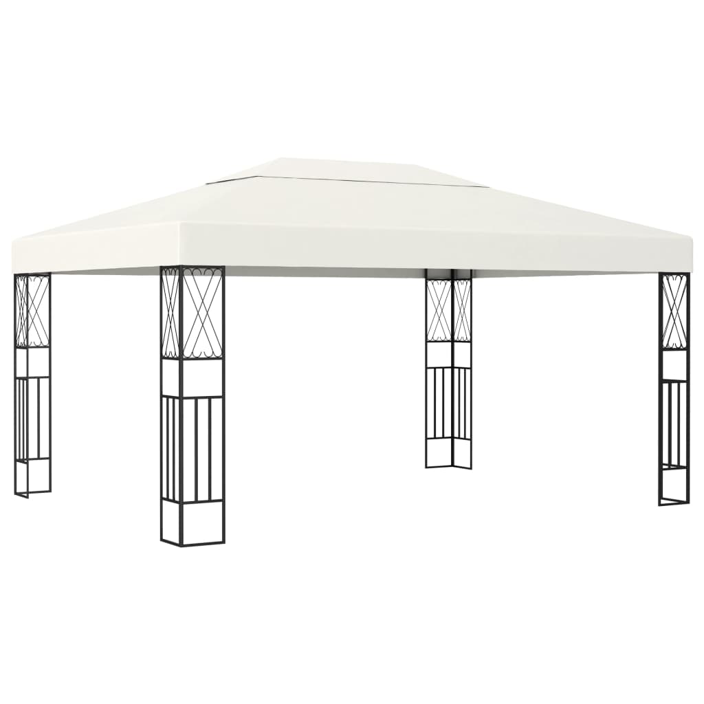 Prieel met LED-lichtslinger 3x4 m stof crèmekleurig is nu te koop bij PeponiXL, paradijselijk wonen!