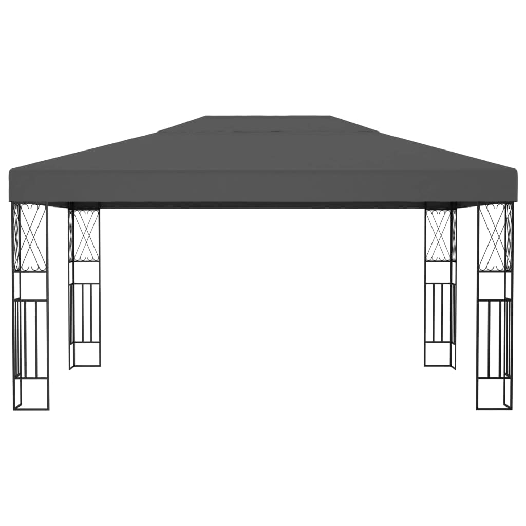 Prieel met LED-lichtslinger 3x4 m stof antracietkleurig is nu te koop bij PeponiXL, paradijselijk wonen!