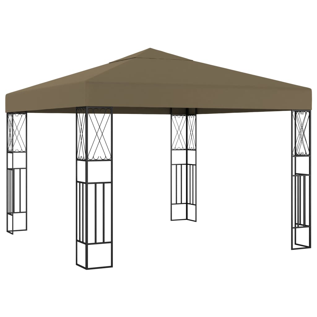 Prieel met LED-lichtslinger 3x3 m stof taupe is nu te koop bij PeponiXL, paradijselijk wonen!