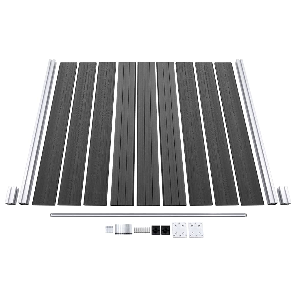 Schuttingpanelenset 526x186 cm HKC zwart is nu te koop bij PeponiXL, paradijselijk wonen!