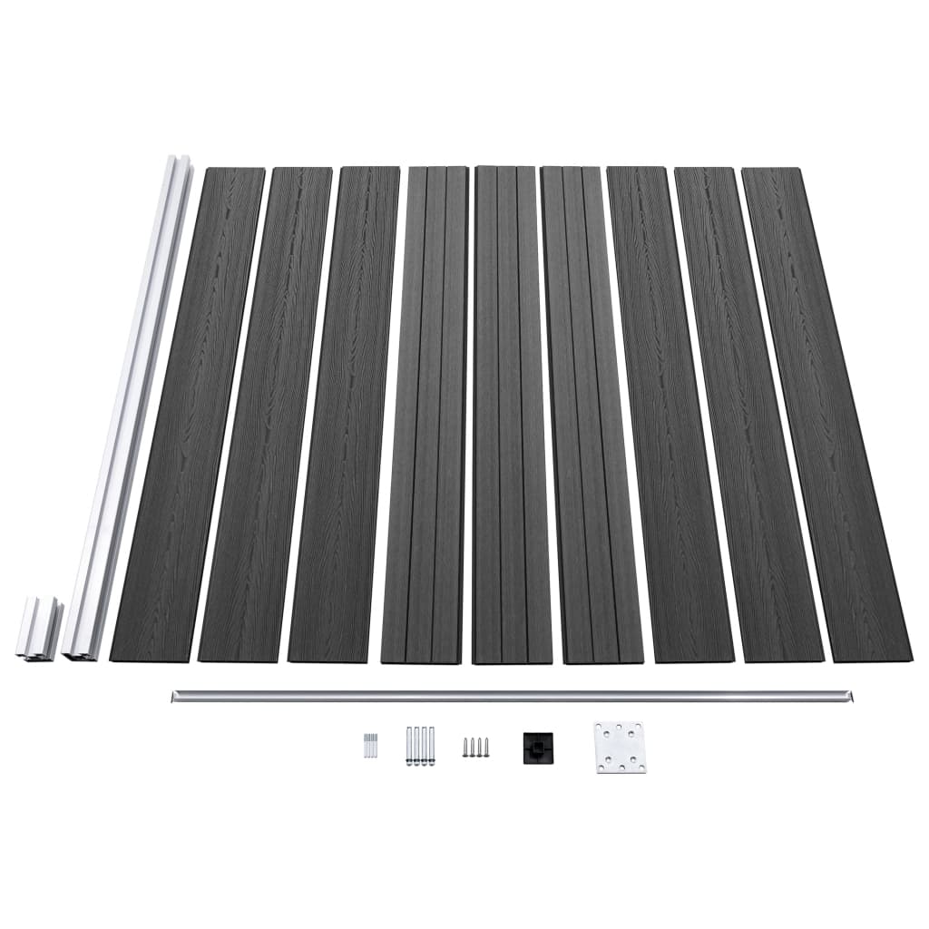 Schuttingpanelenset 526x186 cm HKC zwart is nu te koop bij PeponiXL, paradijselijk wonen!