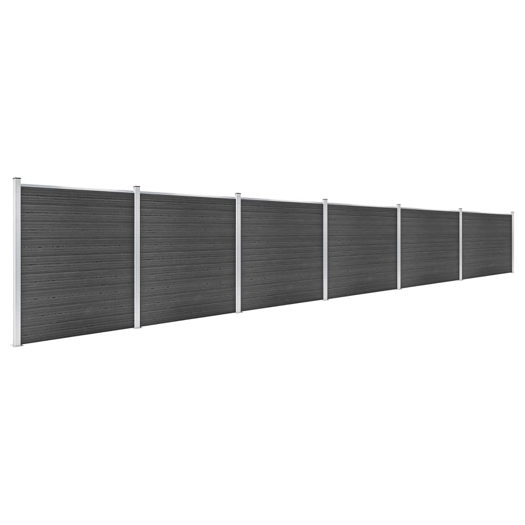 Schuttingpanelenset 1045x186 cm HKC zwart is nu te koop bij PeponiXL, paradijselijk wonen!